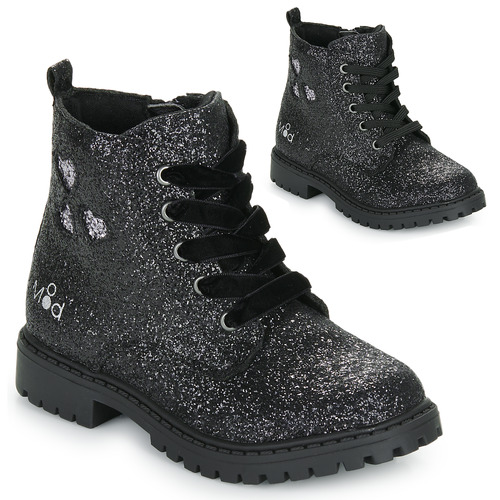 Schuhe Mädchen Boots Mod'8 TINALY Schwarz / Glitterfarbe