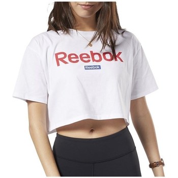 Kleidung Damen T-Shirts Reebok Sport Linear Logo Crop Tee Weiss