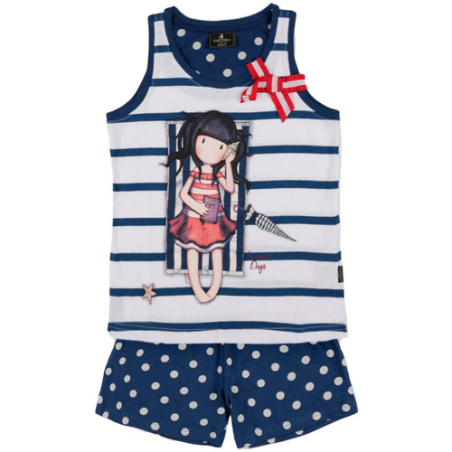 Kleidung Mädchen Pyjamas/ Nachthemden Admas Pyjama-Shorts Tanktop Summer Days Santoro navy Blau