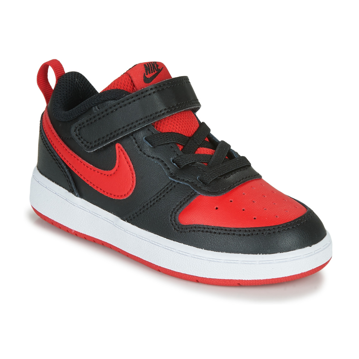Schuhe Kinder Sneaker Low Nike COURT BOROUGH LOW 2 TD Schwarz / Rot