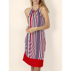 Kleidung Damen Kurze Kleider Admas Sommer-Trägerkleid Elegant Stripes rot Sand