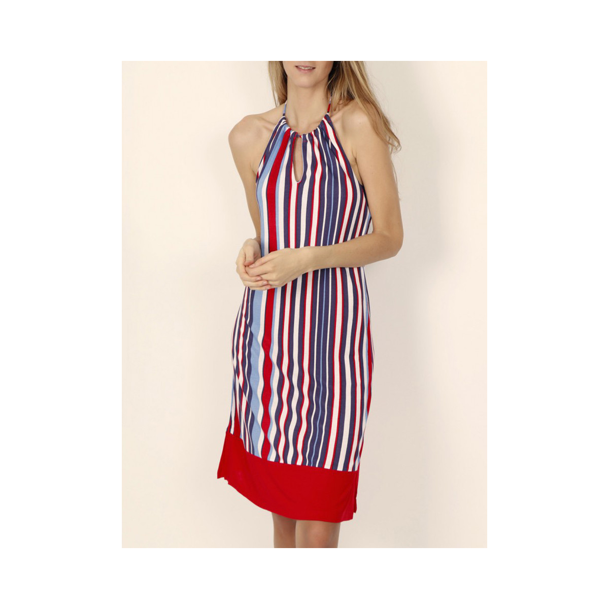 Kleidung Damen Kleider Admas Sommer-Trägerkleid Elegant Stripes rot Rot