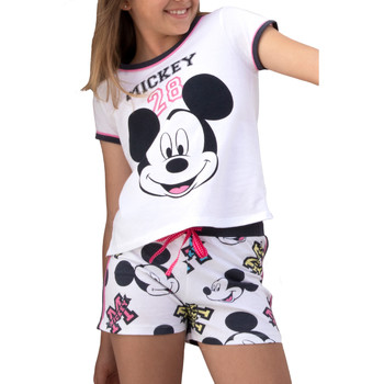Admas Pyjama-Shorts t-shirt Mickey 28 Disney weiß Weiss