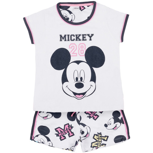 Kleidung Mädchen Pyjamas/ Nachthemden Admas Pyjama-Shorts t-shirt Mickey 28 Disney weiß Weiss