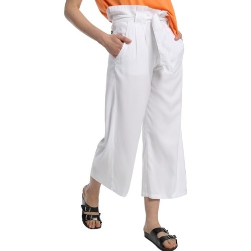 Kleidung Damen Fließende Hosen/ Haremshosen Lois pantalon cinturon dael jinx blanc 206902042 Weiss