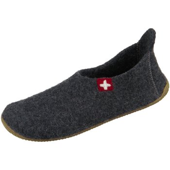 Schuhe Herren Hausschuhe Kitzbuehel Slipper Schweizer Kreuz anth. 4048-0600 grau