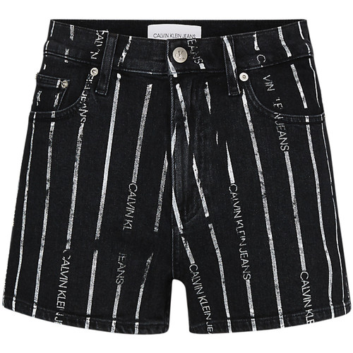 Kleidung Damen Shorts / Bermudas Calvin Klein Jeans high rise line Schwarz