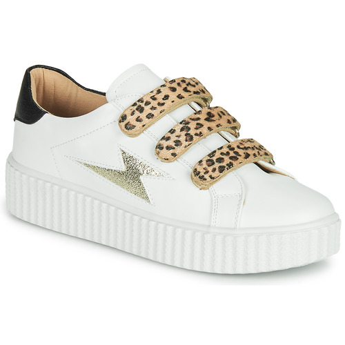 Schuhe Damen Sneaker Low Vanessa Wu BASKETS À SCRATCHS ANIMALIER Weiss / Leopard