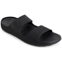 Schuhe Herren Pantoffel FitFlop LIDO TM DOUBLE SLIDE SANDALS IN NEOPRENE BLACK Schwarz