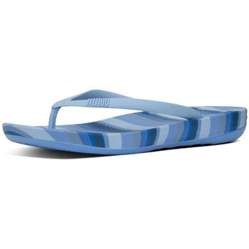 Schuhe Damen Zehensandalen FitFlop iQUSHION TM ERGONOMIC FLIP-FLOPS STRIPEY BLUE Schwarz