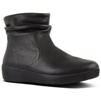 Schuhe Damen Low Boots FitFlop SKATEBOOTIE LEATHER BLACK Schwarz