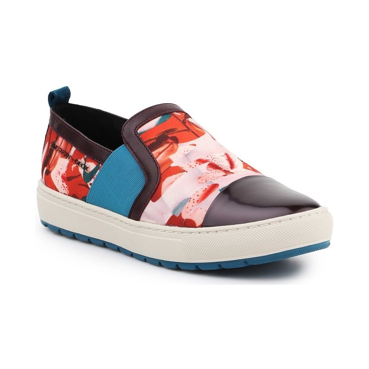 Schuhe Damen Sneaker Low Geox D Breeda Braun, Rot, Blau