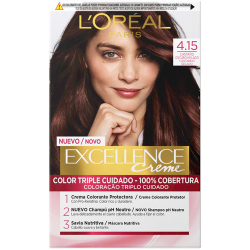 Beauty Damen Haarfärbung L'oréal Excellence Cremefarbstoff Nr. 4.15 – Frostiges Dunkelbraun 