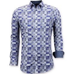 Kleidung Herren Langärmelige Hemden Tony Backer Exclusive Trendy Shirts Digital Blau
