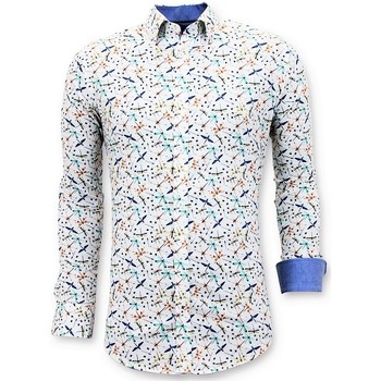 Kleidung Herren Langärmelige Hemden Tony Backer Digital Print Weiss