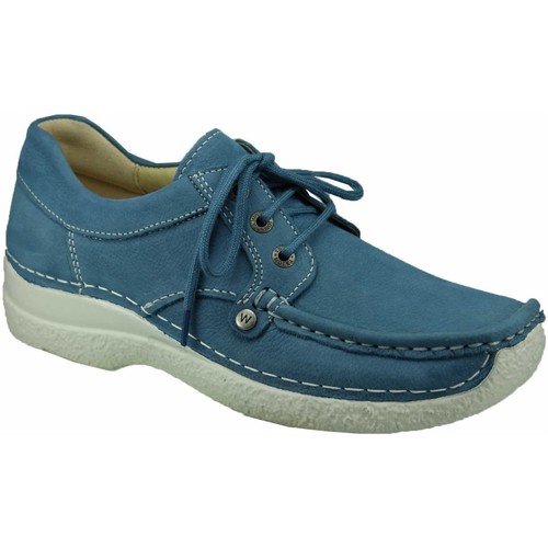 Schuhe Damen Slipper Wolky Schnuerschuhe Seamy-Up 628911-856 Blau