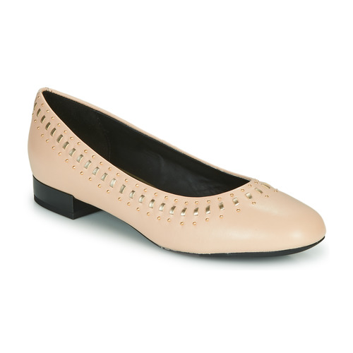 Schuhe Damen Ballerinas Geox D WISTREY Rosa / Gold