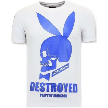 Kleidung Herren T-Shirts Local Fanatic S Destroyed Playtoy Mansion Weiss