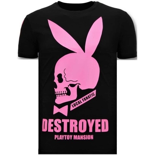 Kleidung Herren T-Shirts Local Fanatic S Destroyed Playtoy Mansion Schwarz