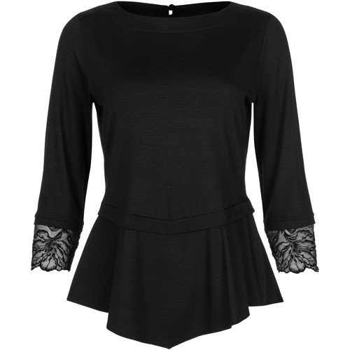 Kleidung Damen Langarmshirts Lisca Dreiviertelärmeliges Top Impressive schwarz Schwarz