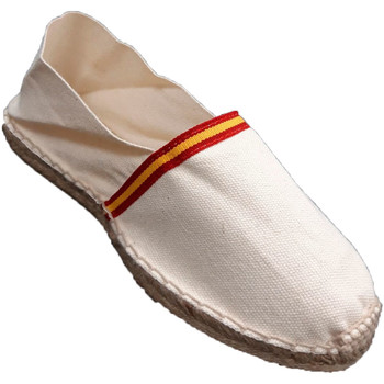Schuhe Leinen-Pantoletten mit gefloch Made In Spain 1940 Esparto espadrilles Flagge von Spanien M Beige