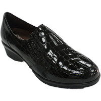 Schuhe Damen Slipper Pitillosms Damenschuh mit Gummibändern, die Krokodi Schwarz