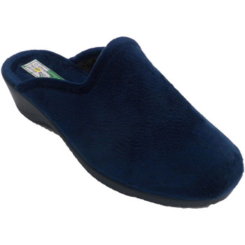 Schuhe Damen Hausschuhe Made In Spain 1940 Frauenpantoffeln öffnen sich von hinten, Blau