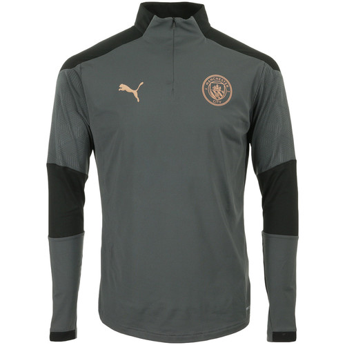 Kleidung Herren T-Shirts Puma Manchester City 1/4 Zip Top Grau