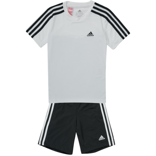 Kleidung Jungen Kleider & Outfits Adidas Sportswear B 3S T SET Weiss / Schwarz