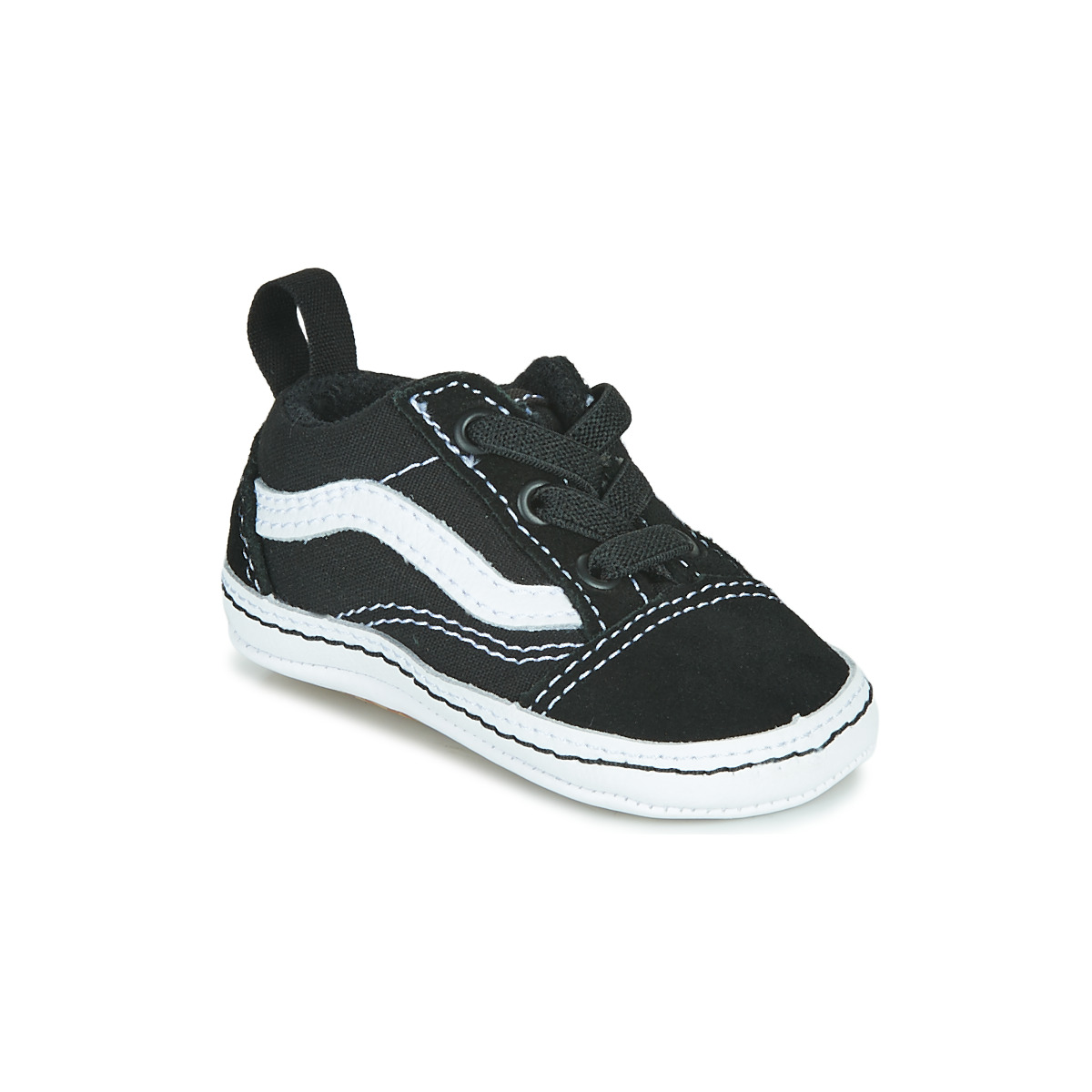Schuhe Kinder Sneaker Low Vans OLD SKOOL CRIB Schwarz / Weiss