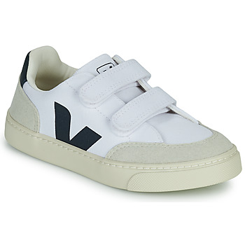 Schuhe Jungen Sneaker Low Veja SMALL V-12 VELCRO Weiss / Blau