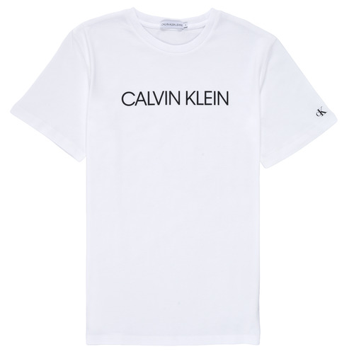 Calvin Klein Jeans INSTITUTIONAL T-SHIRT Weiss - Kostenloser Versand |  Spartoo.de ! - Kleidung T-Shirts Kind 17,94 €
