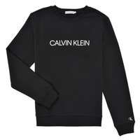 Kleidung Kinder Sweatshirts Calvin Klein Jeans INSTITUTIONAL LOGO SWEATSHIRT Schwarz