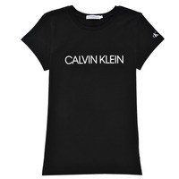 Kleidung Mädchen T-Shirts Calvin Klein Jeans INSTITUTIONAL T-SHIRT Schwarz