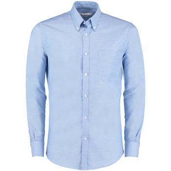 Kleidung Herren Langärmelige Hemden Kustom Kit KK182 Blau