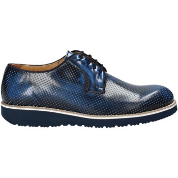 Schuhe Herren Leinen-Pantoletten mit gefloch Exton 5103 Blau