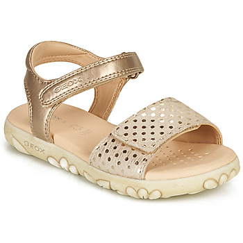 Schuhe Mädchen Sandalen / Sandaletten Geox SANDAL HAITI GIRL Beige / Gold