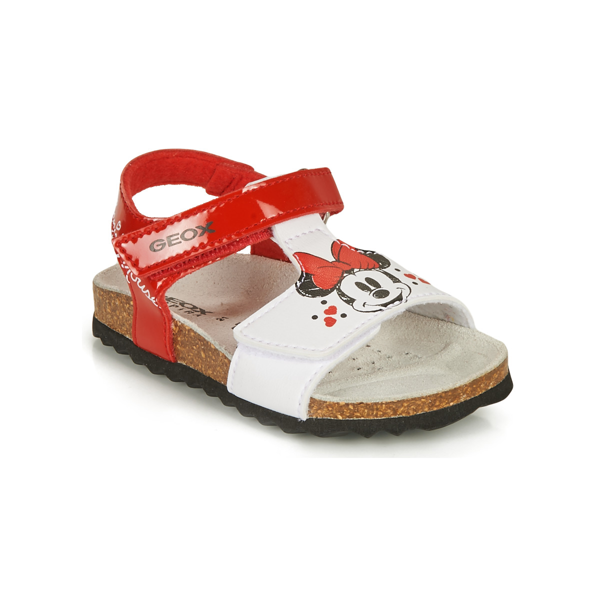 Schuhe Mädchen Sandalen / Sandaletten Geox SANDAL CHALKI GIRL Rot / Weiss