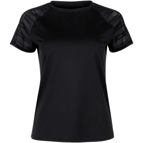 Kleidung Damen T-Shirts Lisca Kurzärmeliges Sporthemd Powerful schwarz  Cheek Schwarz
