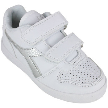 Schuhe Kinder Sneaker Diadora Playground ps girl 101.175782 01 C0516 White/Silver Silbern