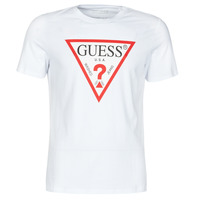 Kleidung Herren T-Shirts Guess CN SS ORIGINAL LOGO TEE Weiss