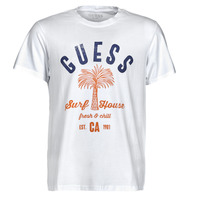 Kleidung Herren T-Shirts Guess SURF HOUSE CN SS TEE Weiss / Blau / Marine