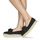 Schuhe Damen Leinen-Pantoletten mit gefloch Bullboxer 155001F4T Schwarz