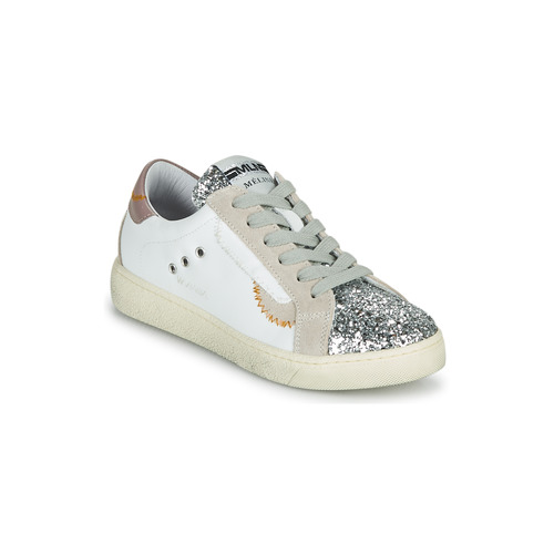 Schuhe Damen Sneaker Low Meline CAR139 Weiss / Glitterfarbe