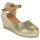 Schuhe Damen Leinen-Pantoletten mit gefloch Betty London CASSIA Gold