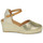 Schuhe Damen Leinen-Pantoletten mit gefloch Betty London CASSIA Gold