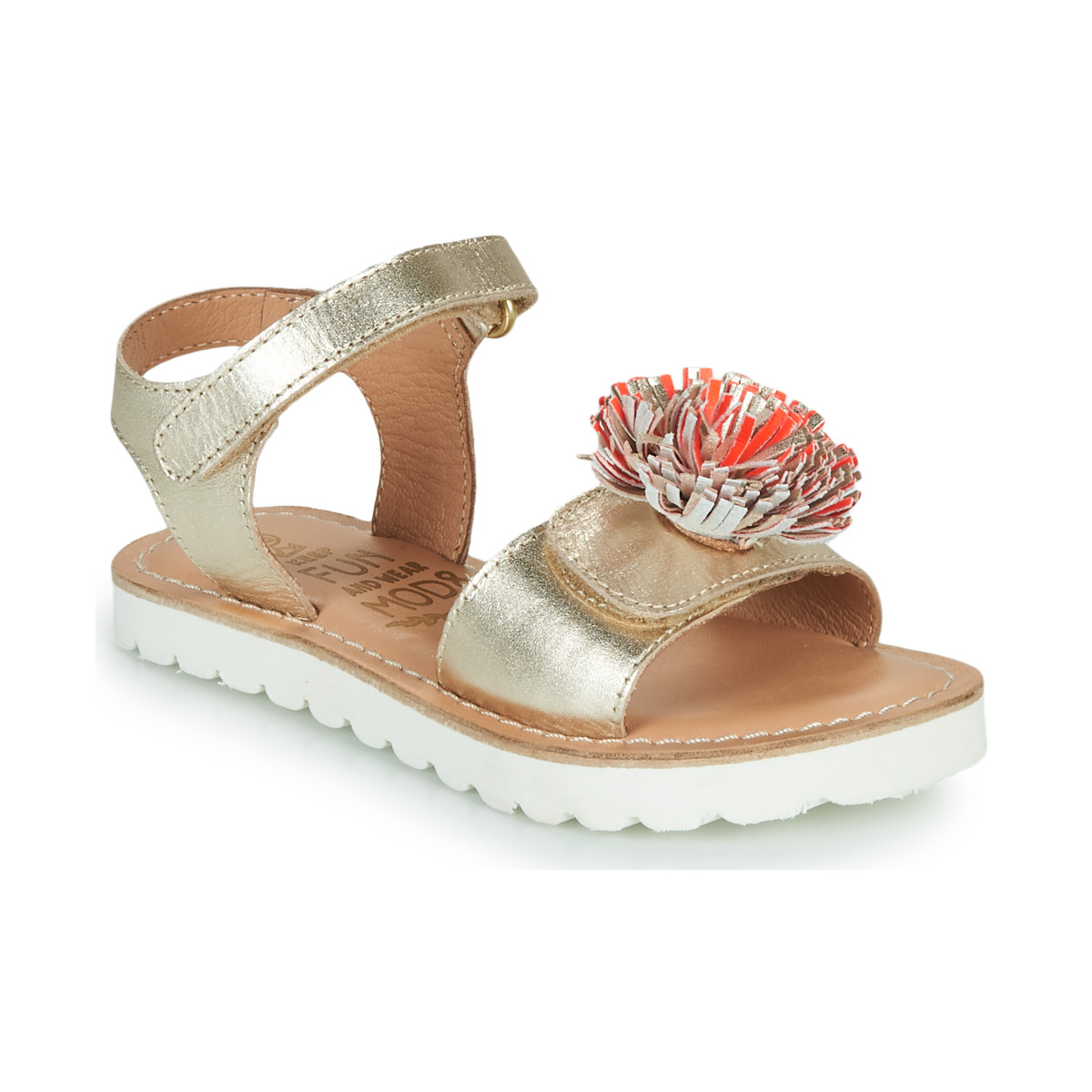 Schuhe Mädchen Sandalen / Sandaletten Mod'8 JELLINE Gold / Korallenrot