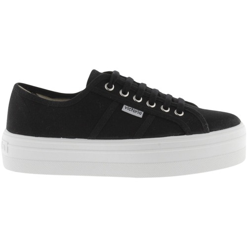 Schuhe Damen Sneaker Victoria Baskets  barcelona toile Schwarz