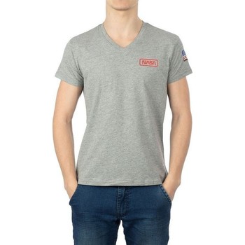 Kleidung Herren T-Shirts & Poloshirts Nasa BASIC FLAG V NECK Grau