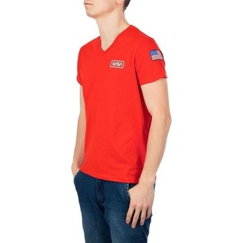 Kleidung Herren T-Shirts & Poloshirts Nasa BASIC FLAG V NECK Rot